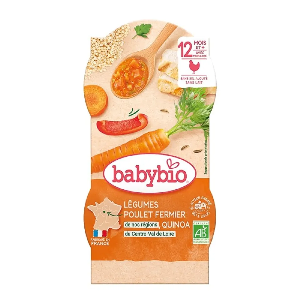 babybio-bols-mijot-l-gumes-poulet-fermier-quinoa-bio-2x200g-12-mois image 1