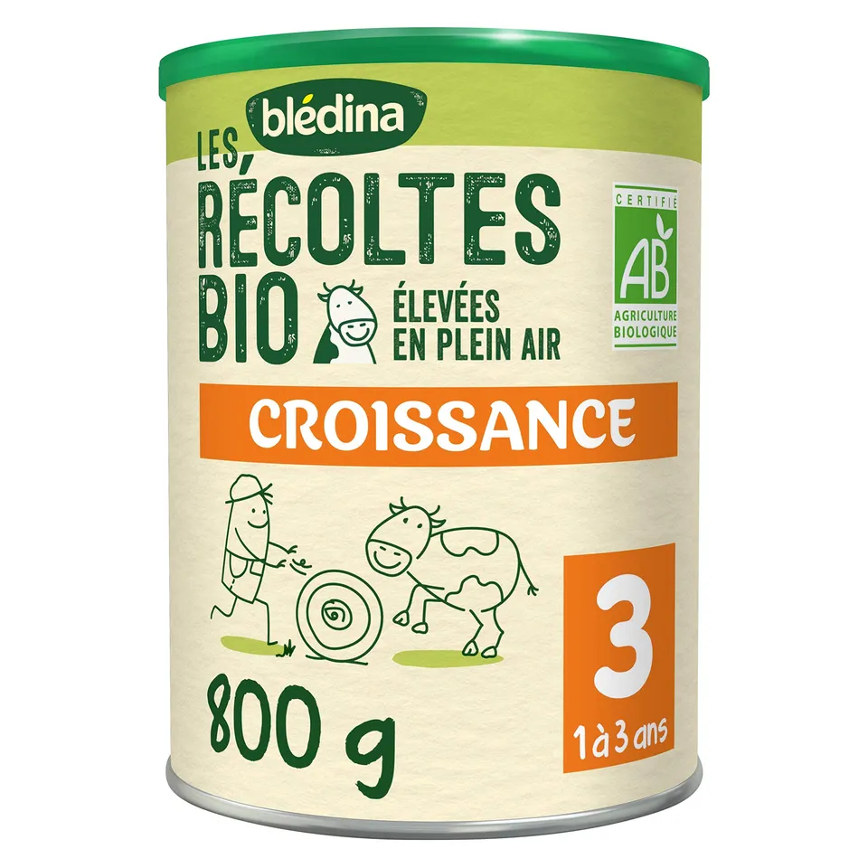 bl-dina-les-r-coltes-bio-croissance-lait-en-poudre-bio-10-36-mois-bo-te-800-g image 1