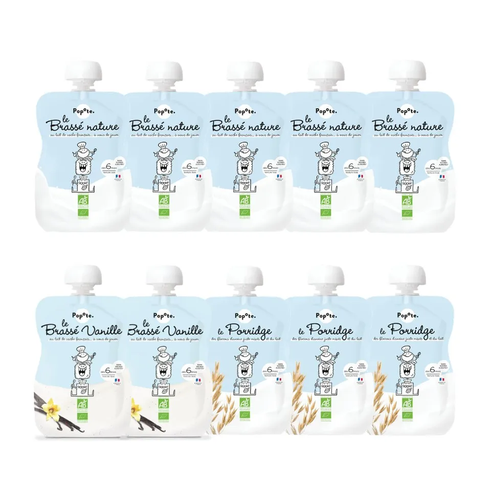 popote-les-lact-s-pack-d-couverte-10x-brass-nature-porridge-b-b-bio-d-s-6-mois image 1