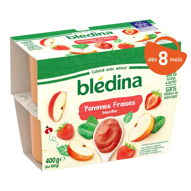 bl-dina-coupelles-pommes-fraises-menthe-4x90g-d-s-8-mois image 1