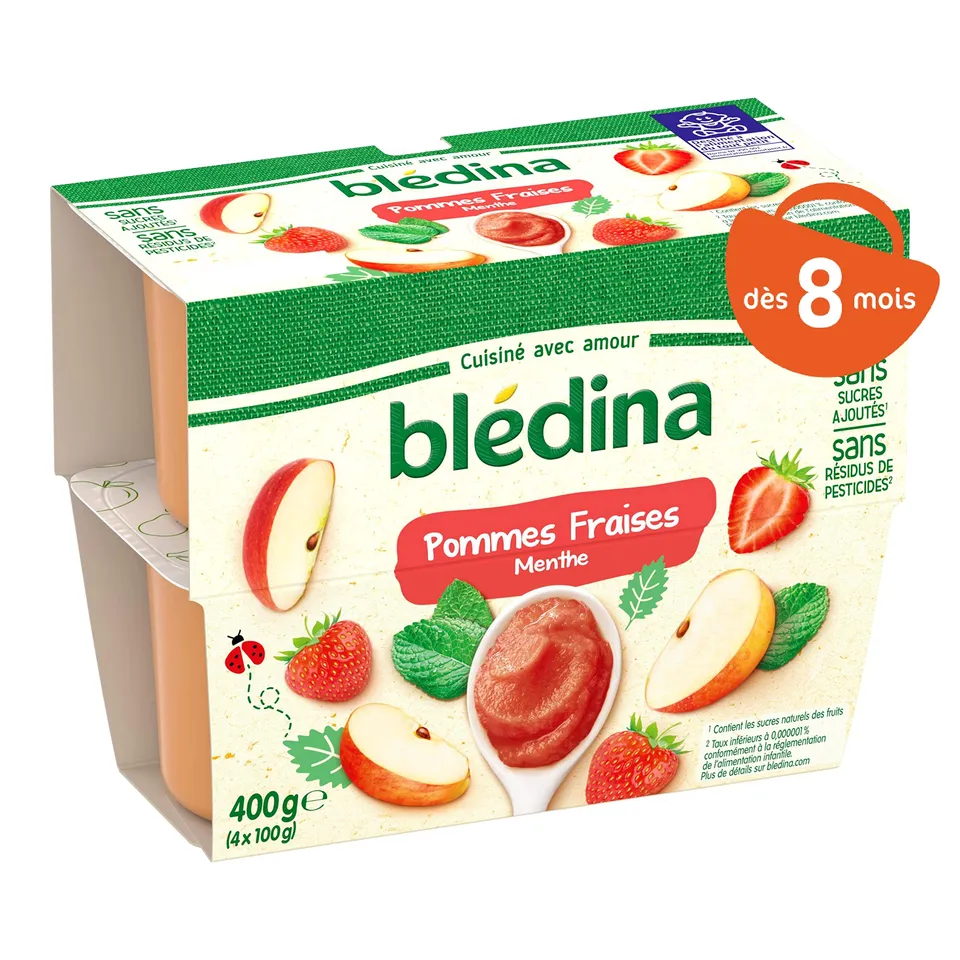 bl-dina-coupelles-pommes-fraises-menthe-4x90g-d-s-8-mois image 1