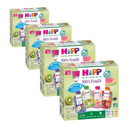 hipp-100-fruits-4-vari-t-s-d-s-4-6-mois-gourdes-32x90g-bio image 4