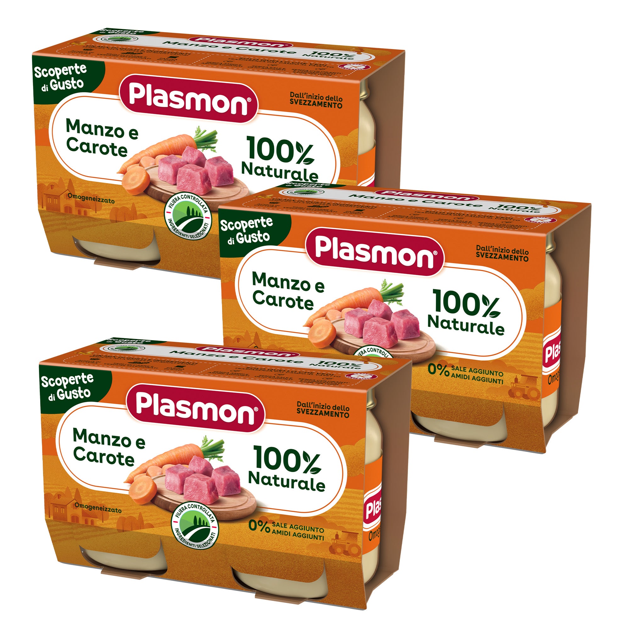 plasmon-scoperte-di-gusto-b-uf-et-carottes-petit-pot-b-b-3-x-2-x-120g image 1