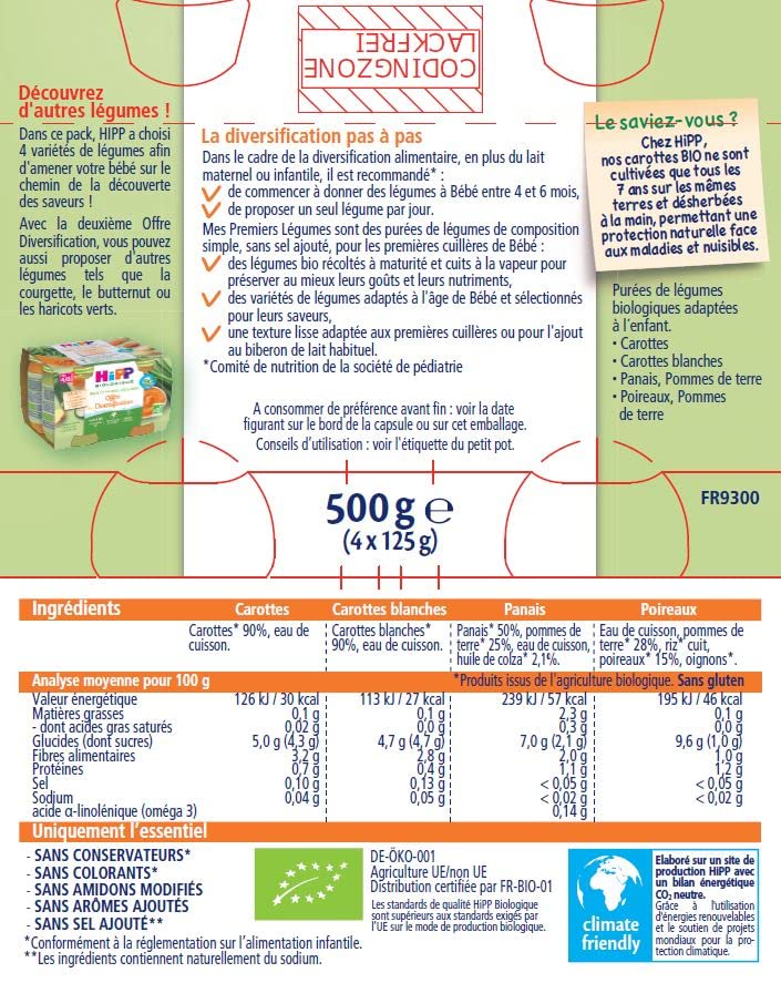 hipp-biologique-mes-premiers-l-gumes-carottes-carottes-blanches-panais-poireaux- image 5