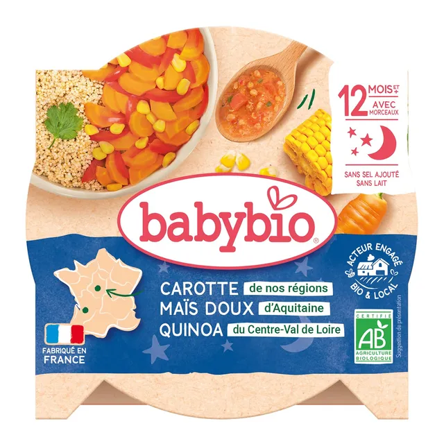 babybio-fondue-de-carotte-ma-s-doux-aquitaine-et-quinoa-assiette-menu-d-s-12-moi image 1