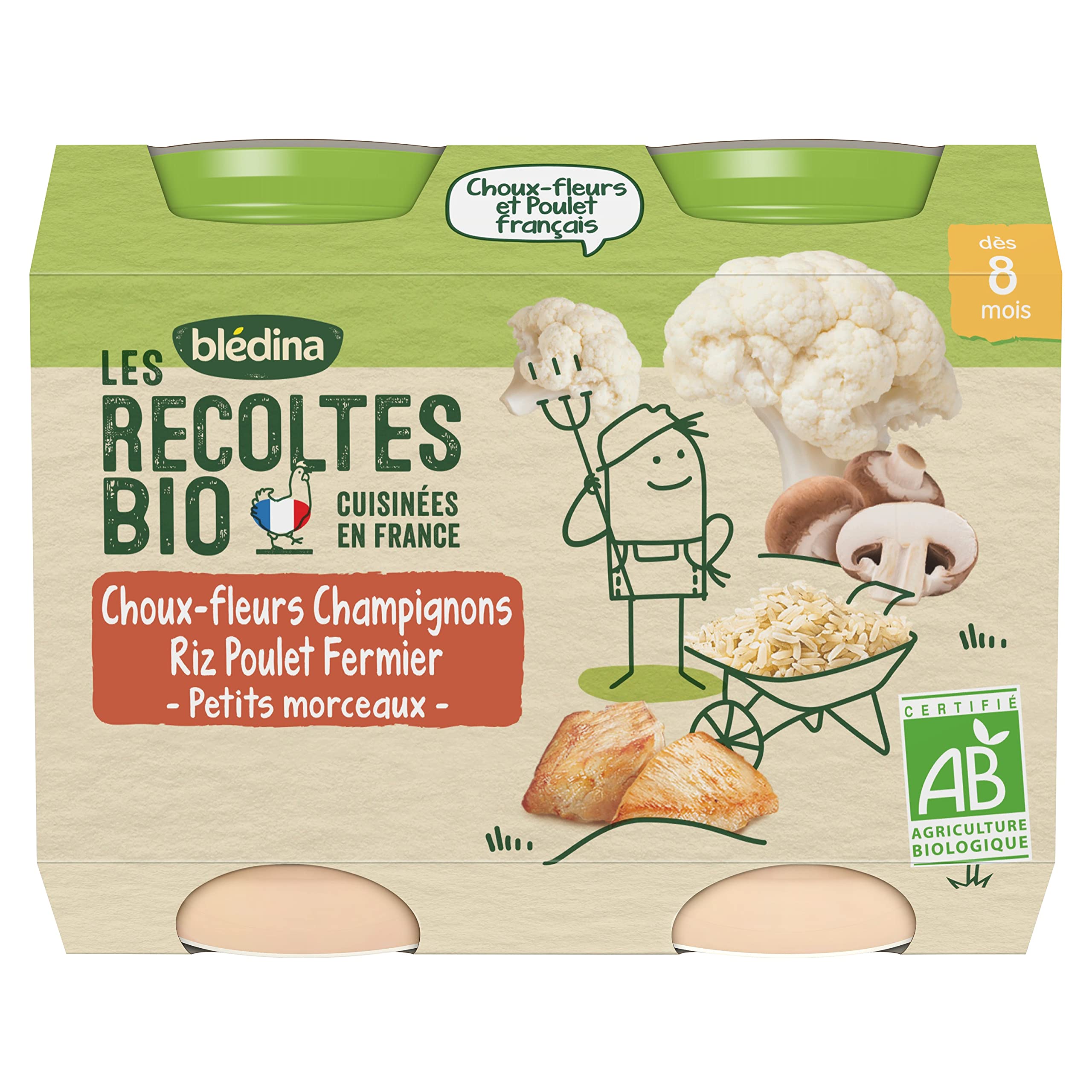 bl-dina-les-r-coltes-bio-choux-fleurs-champignons-riz-poulet-fermier-petits-pots image 2