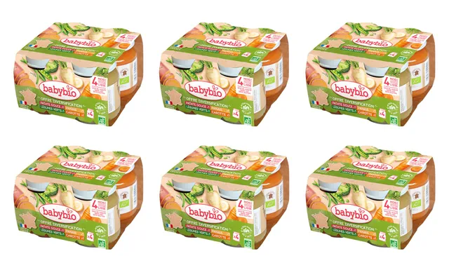 babybio-multipack-pots-l-gumes-bio-d-s-4-mois-4x130g-lot-de-6-24-pots image 1