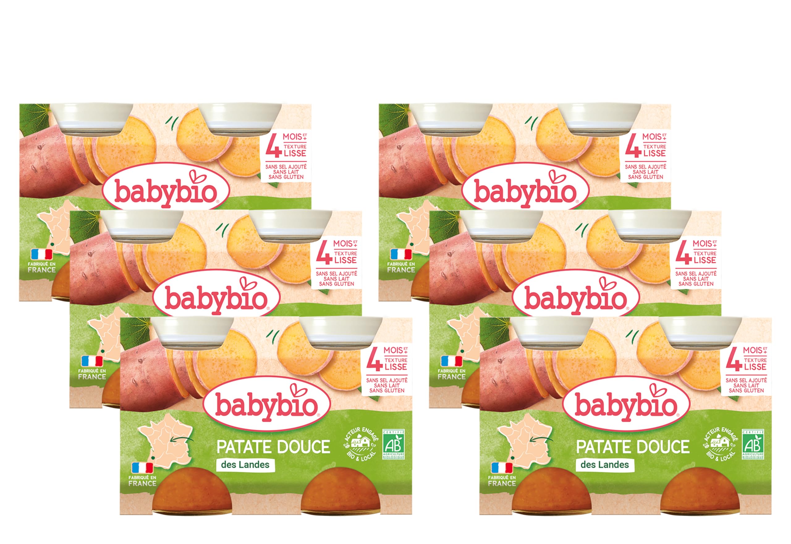 babybio-petits-pots-patate-douce-d-s-4-mois-bio-2-x-130-g-lot-de-6 image 1