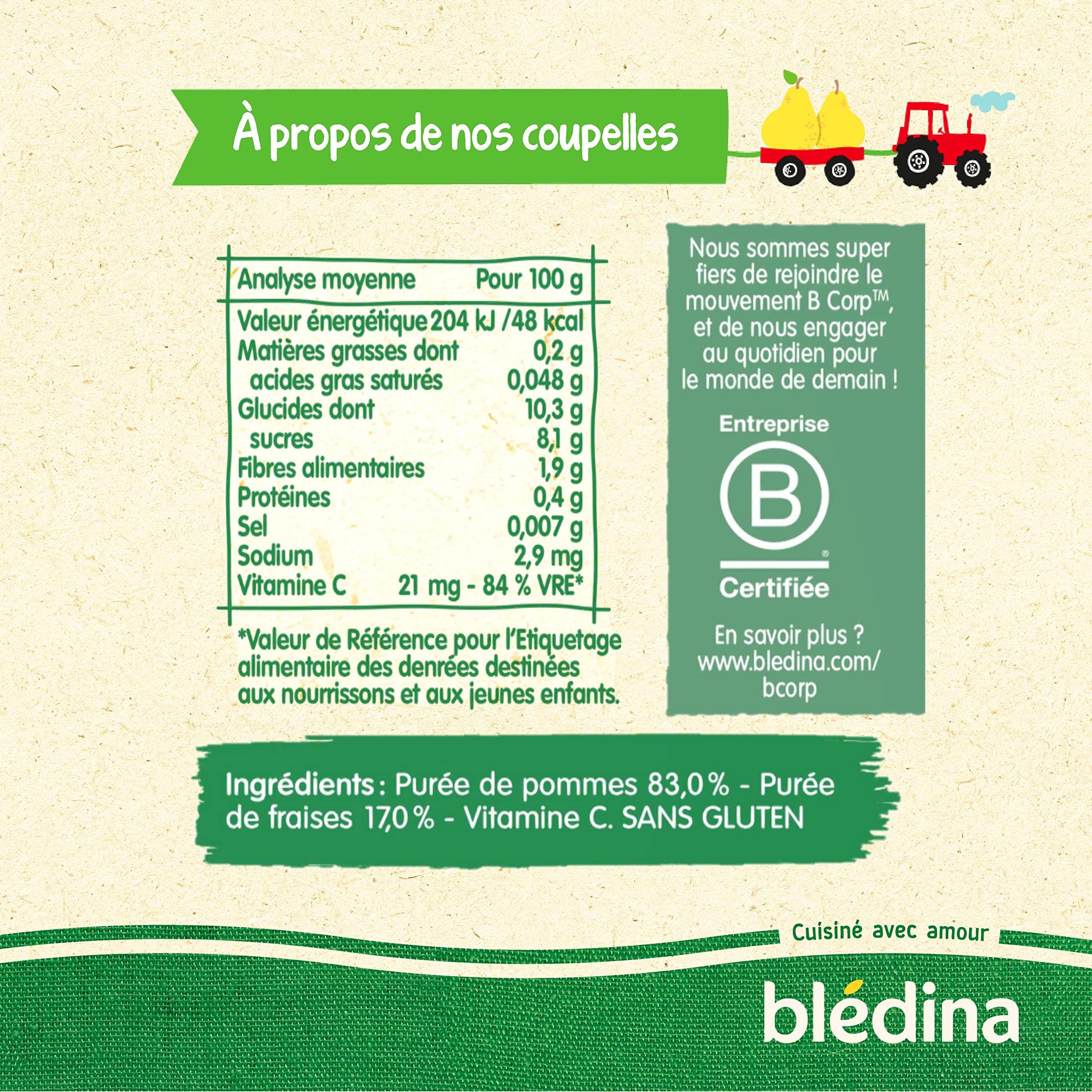 bl-dina-coupelles-de-fruits-pommes-fraises-d-s-4-6-mois-pack-de-4x100g image 2
