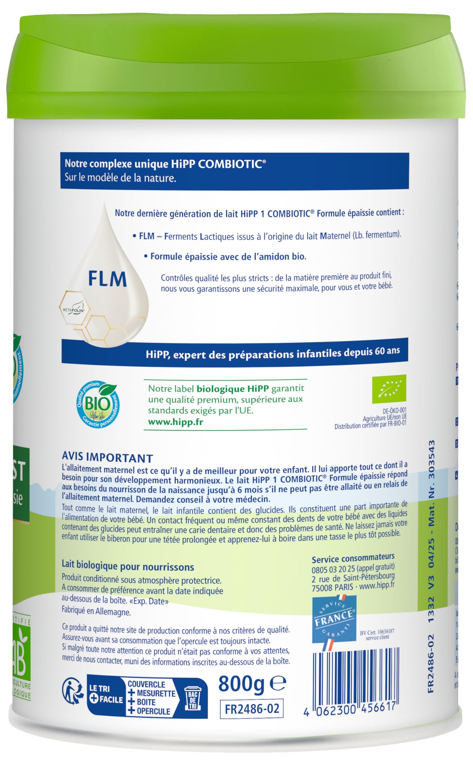 hipp-combiotic-nutrigest-lait-1-paissi-biologique-d-s-0-6-mois-bo-te-800-g image 2