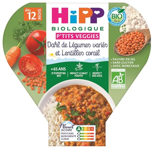 hipp-p-tits-veggies-plat-b-b-dahl-de-l-gumes-vari-s-lentilles-corail-d-s-12-mois image 2