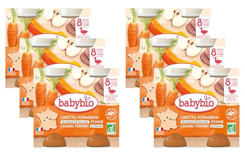 babybio-petits-pots-carotte-potimarron-pomme-canard-fermier-du-poitou-2x200-g-lo image 2