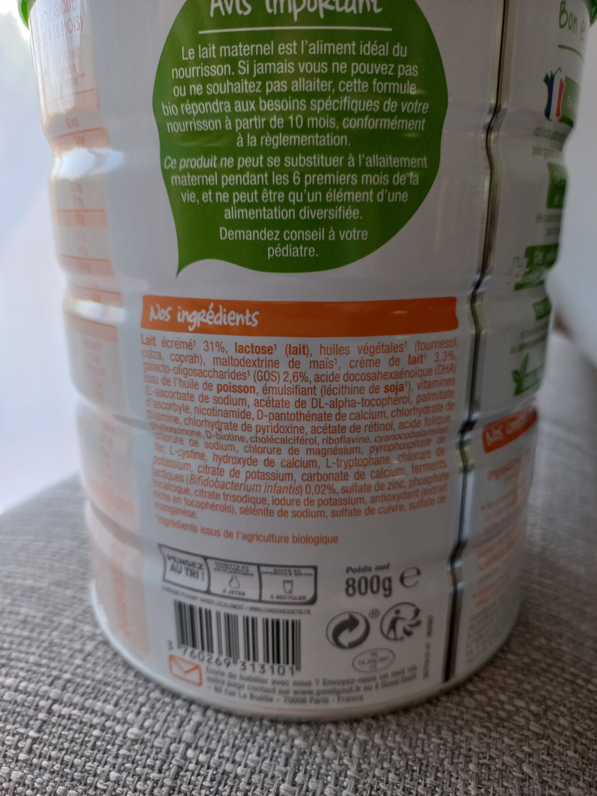Enfin un lait qui respecte mes exigences