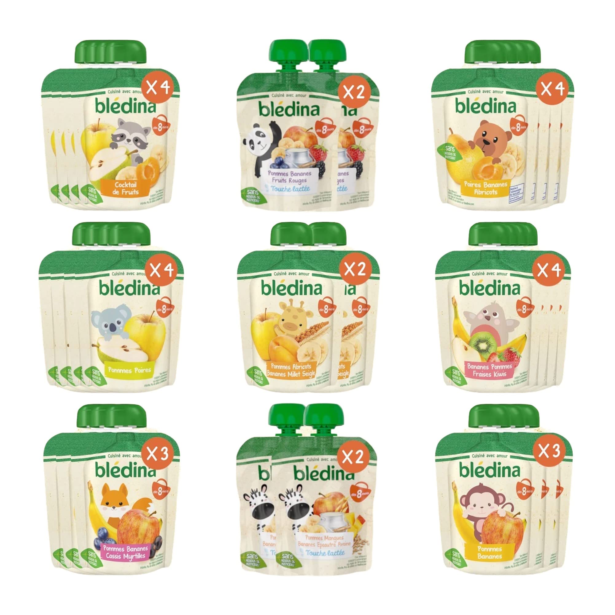 bl-dina-gourdes-pur-es-de-fruits-9-recettes-pack-multi-vari-t-s-28x90g-d-s-8-moi image 1