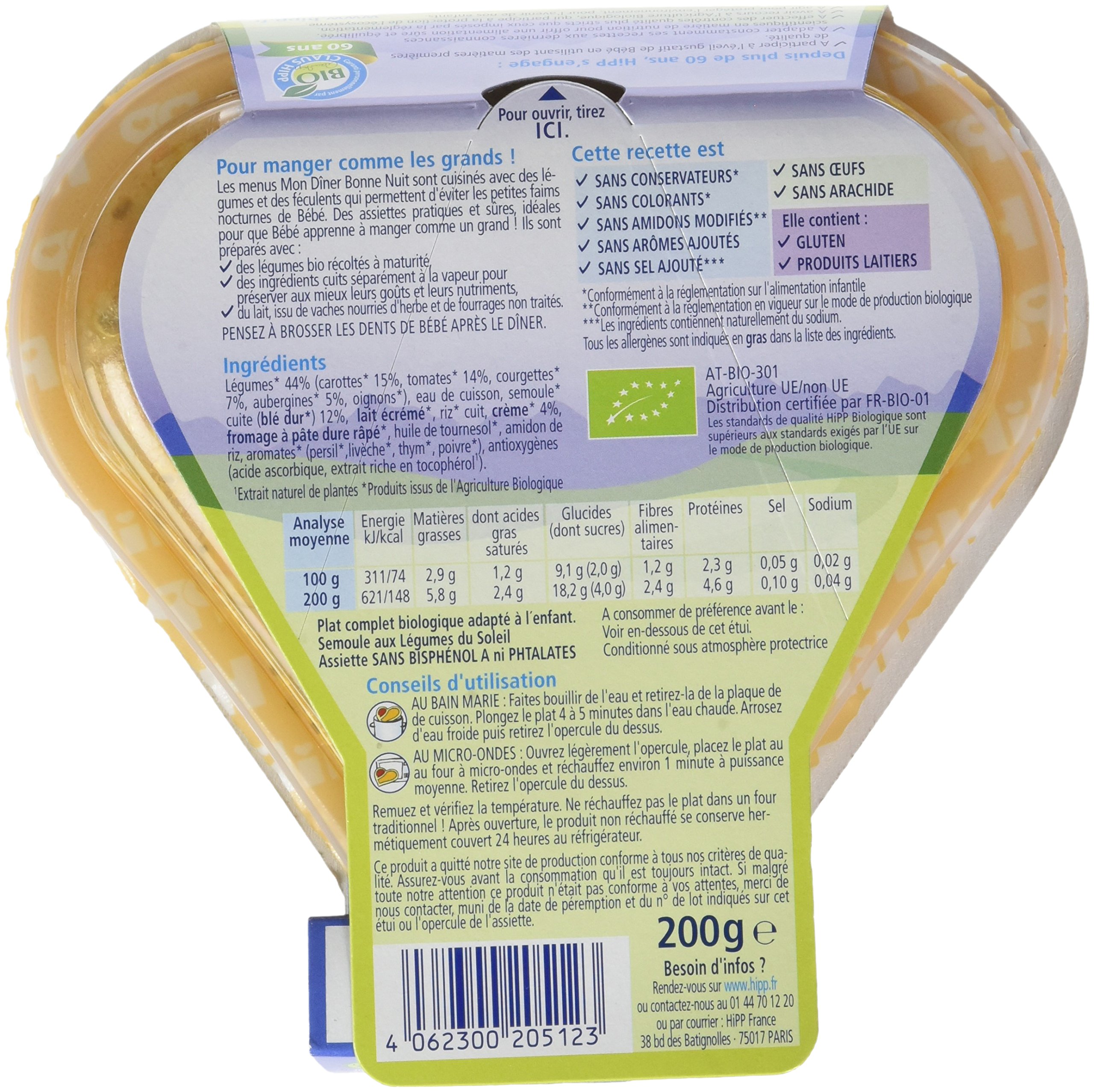 hipp-biologique-mon-d-ner-bonne-nuit-semoule-aux-l-gumes-du-soleil-d-s-8-mois-7- image 2