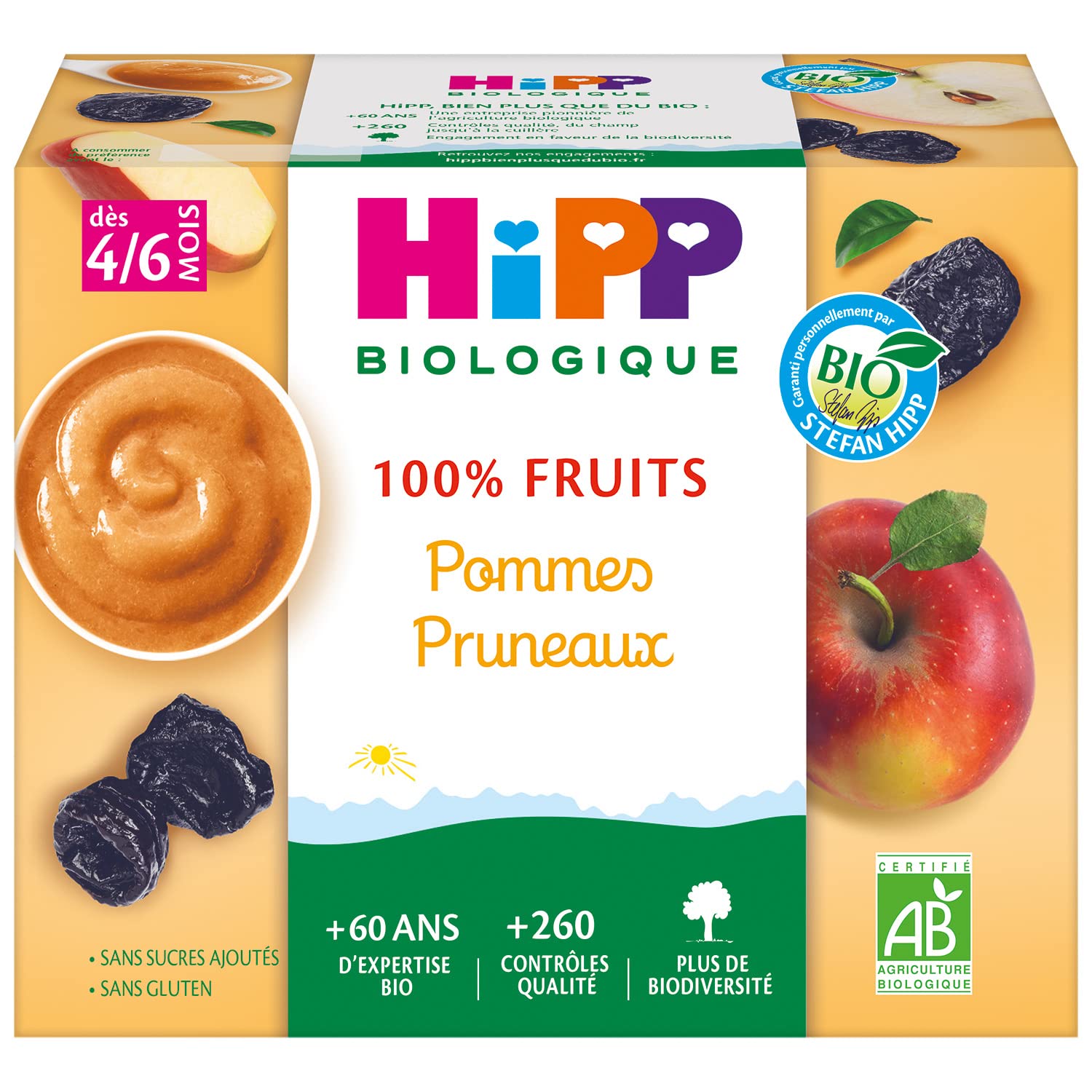 hipp-biologique-100-fruits-coupelles-100-g-3-vari-t-s-pommes-pommes-pruneaux-pom image 4