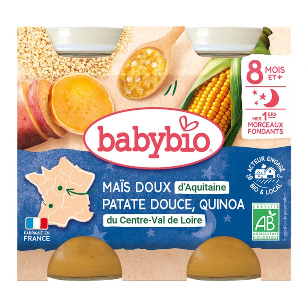 babybio-petits-pots-ma-s-patate-douce-quinoa-avec-morceaux-d-s-8-mois-bio-12-x-2 image 2