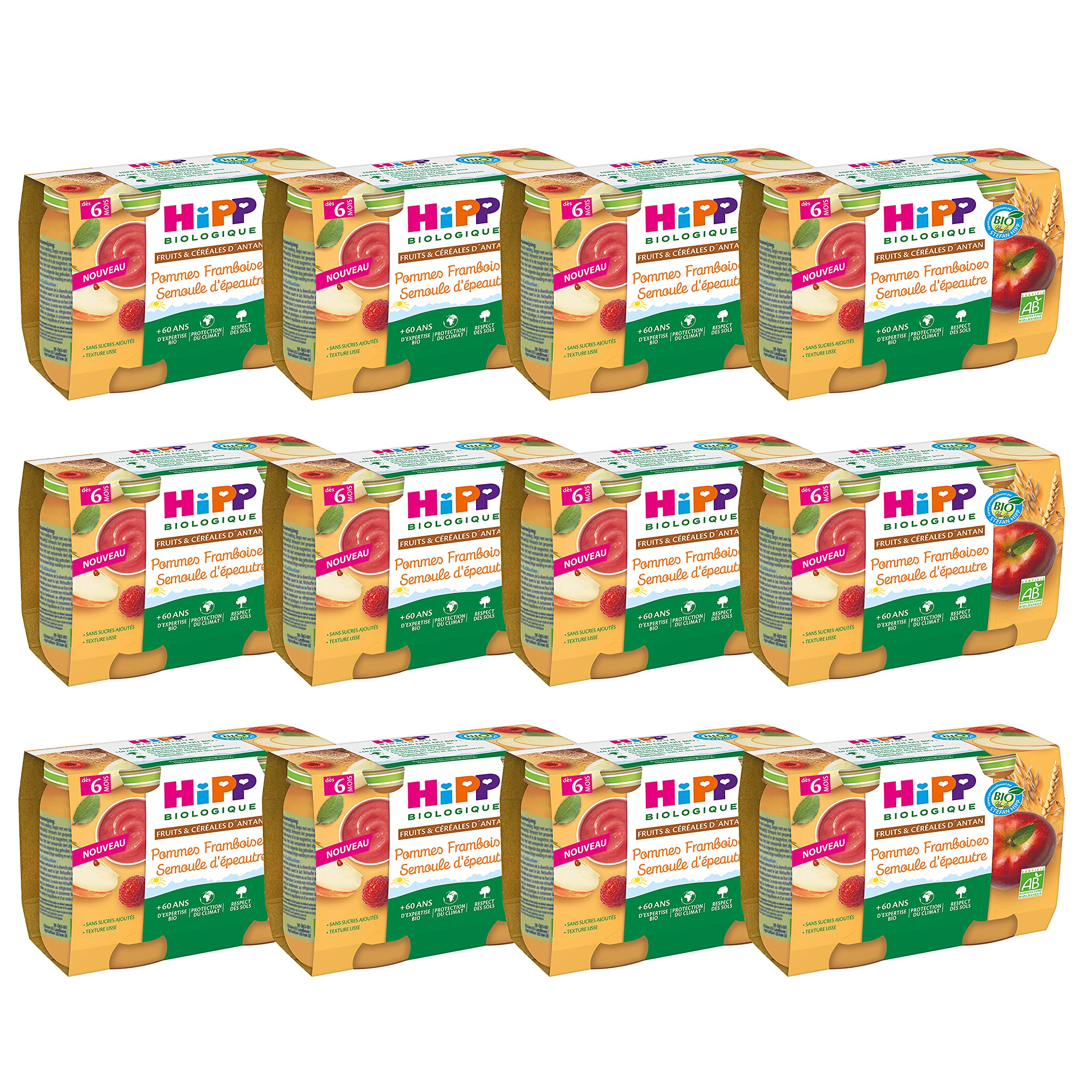 hipp-biologique-pommes-abricots-bl-ancien-pots-2x190g-d-s-6-mois-lot-de-24-pots- image 4