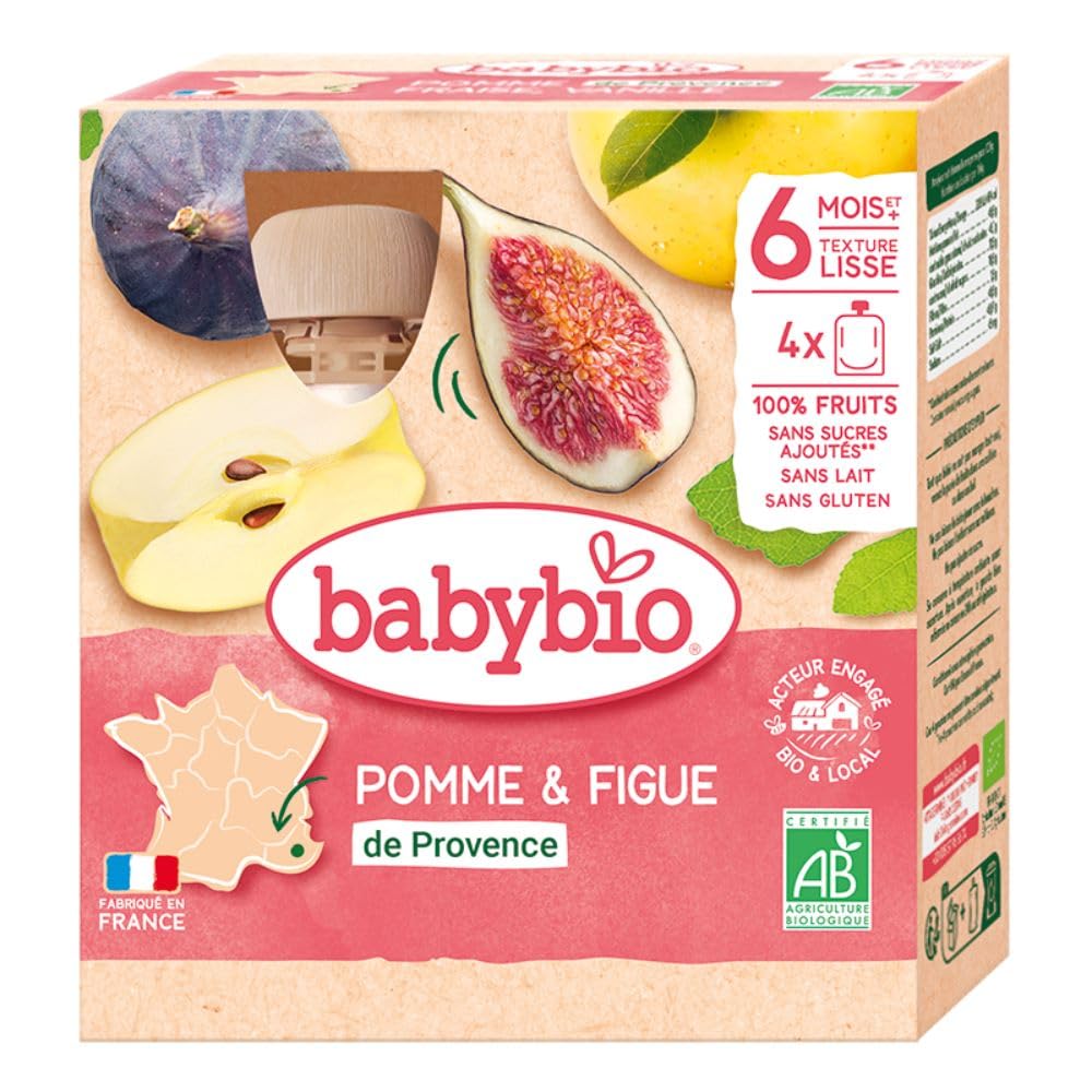 babybio-gourde-fruits-pomme-poire-p-che-bio-d-s-6-mois-4-x-90-g image 4