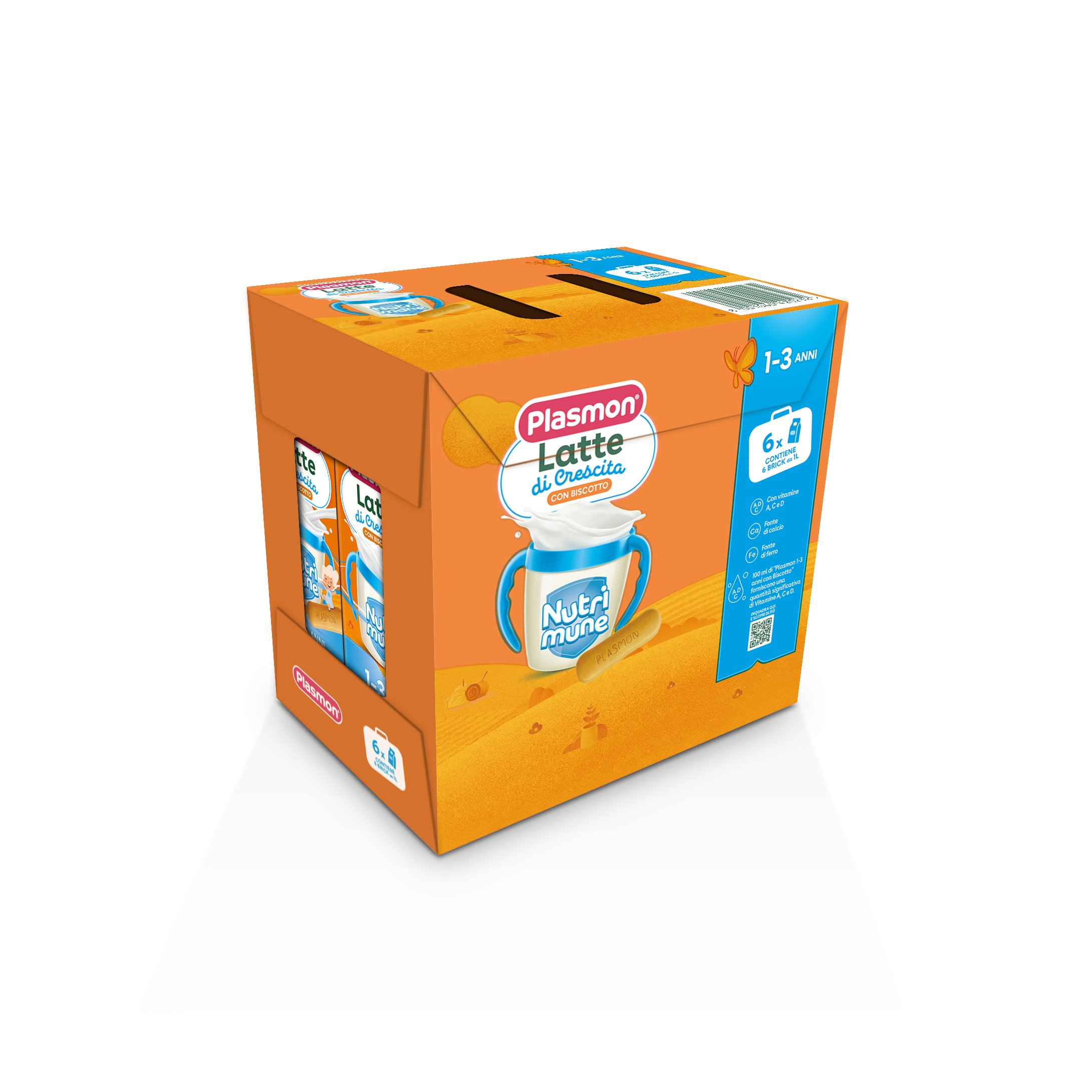 plasmon-latte-di-crescita-nutri-mune-con-biscotto-12-36-mesi-6x1000-ml image 1