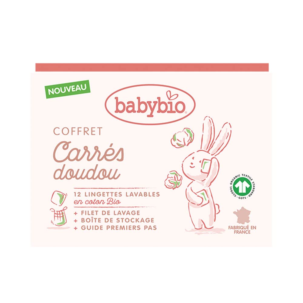 babybio-coffret-carr-doudou-12-lingettes-lavables-coton-bio-filet-de-lavage-fabr image 1